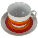 [458138251] Kaffeetasse mit Untertasse Tasse Winterling Marktleuthen Retro Rot Orange Bild 2