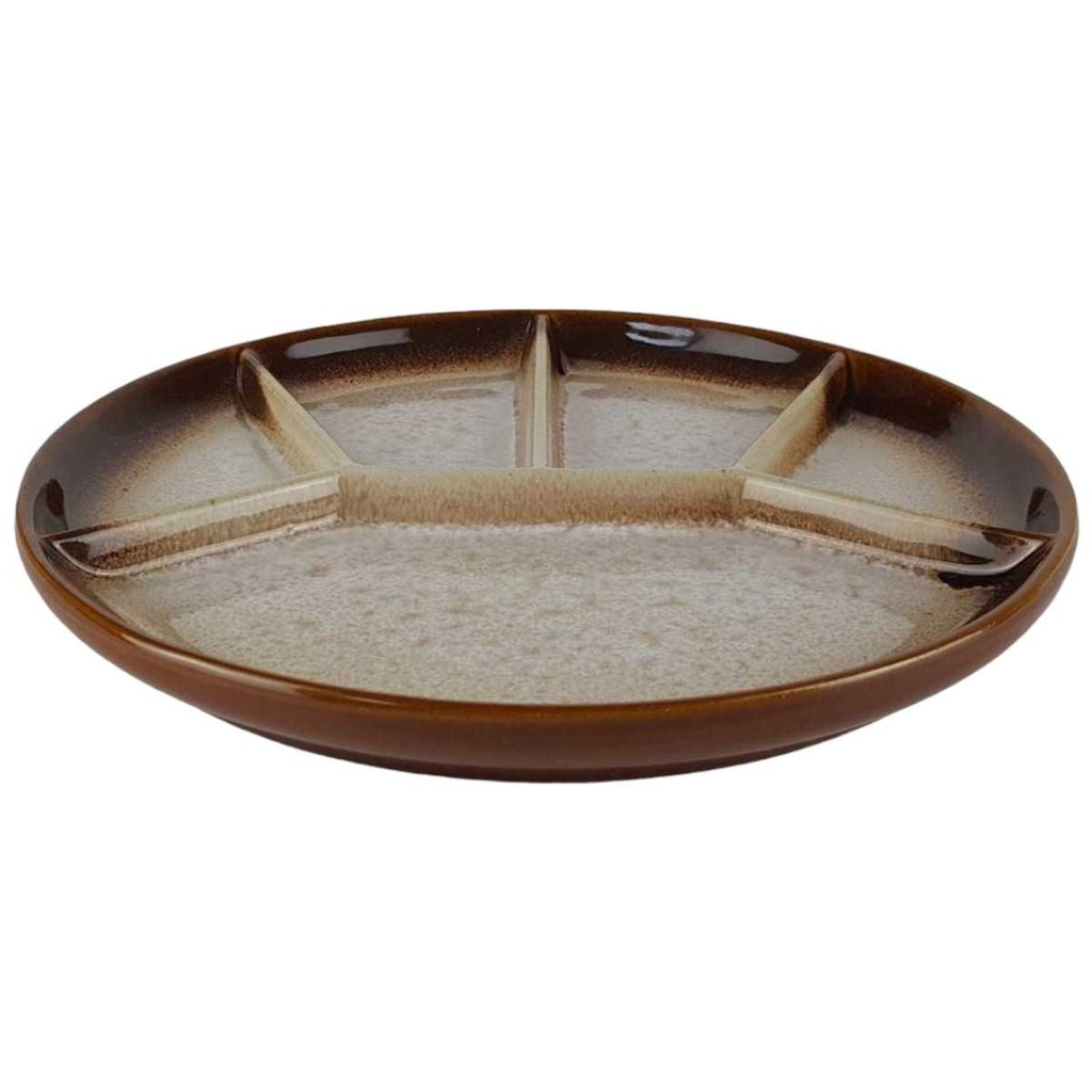 [458138266] Teller Fondueteller 22,2 cm Gerz Dekor graubraun Gerzit braun gebraucht - gut Bild 2