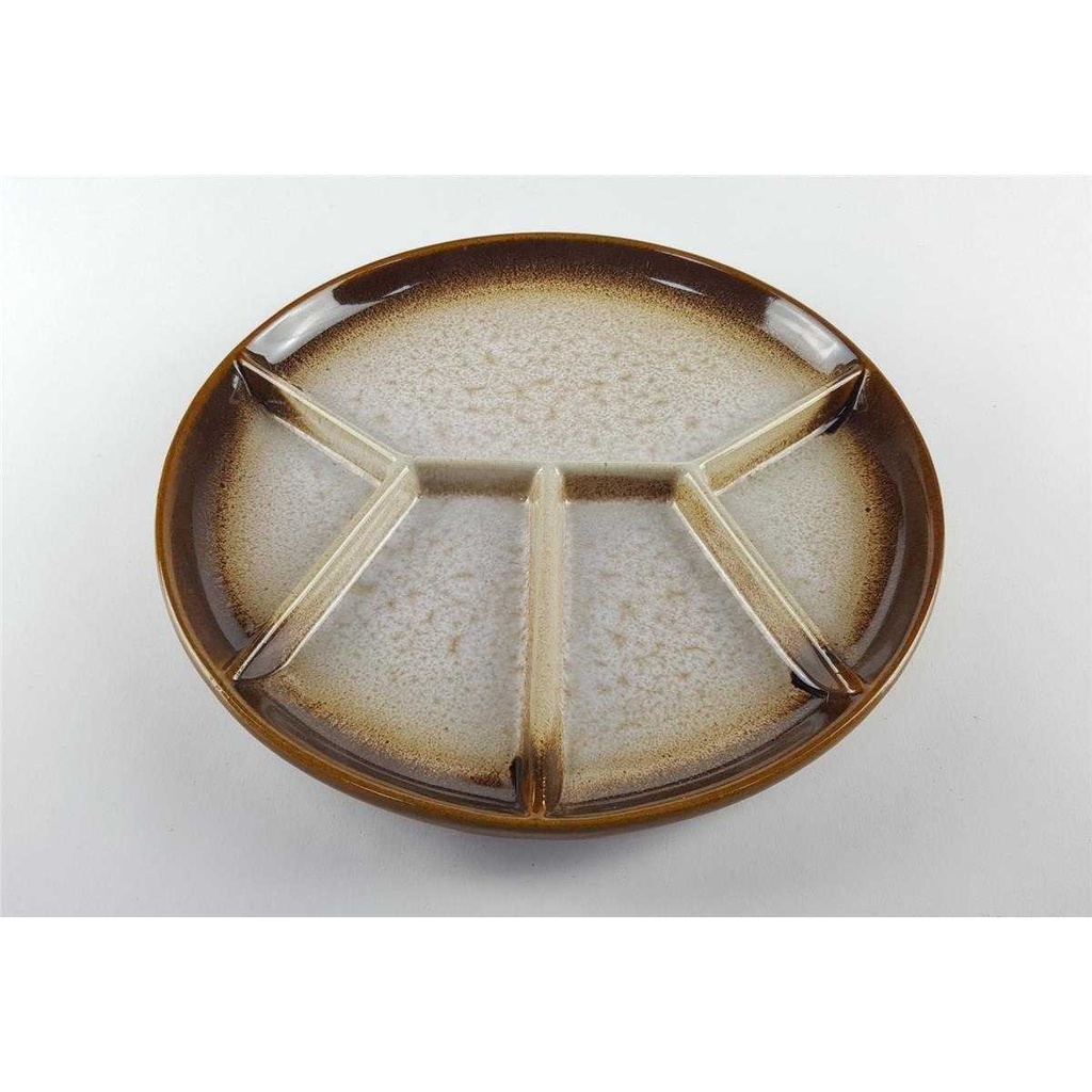 [458138266] Teller Fondueteller 22,2 cm Gerz Dekor graubraun Gerzit braun gebraucht - gut Bild 3