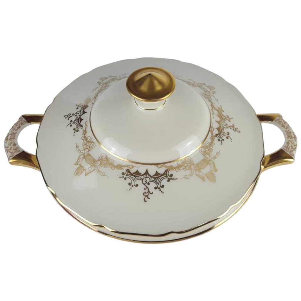 [458138270] Ragoutterrine Servierschüssel Golddekor 1,5 L Tielsch Altwasser elfenbein 7930 Beige Bild 2