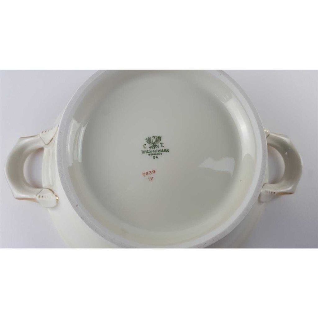[458138270] Ragoutterrine Servierschüssel Golddekor 1,5 L Tielsch Altwasser elfenbein 7930 Beige Bild 9
