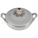 [458138277] Ragoutterrine mit Deckel Goldrand 1,5 L Bavaria Germany weiß gebraucht - gut Bild 2