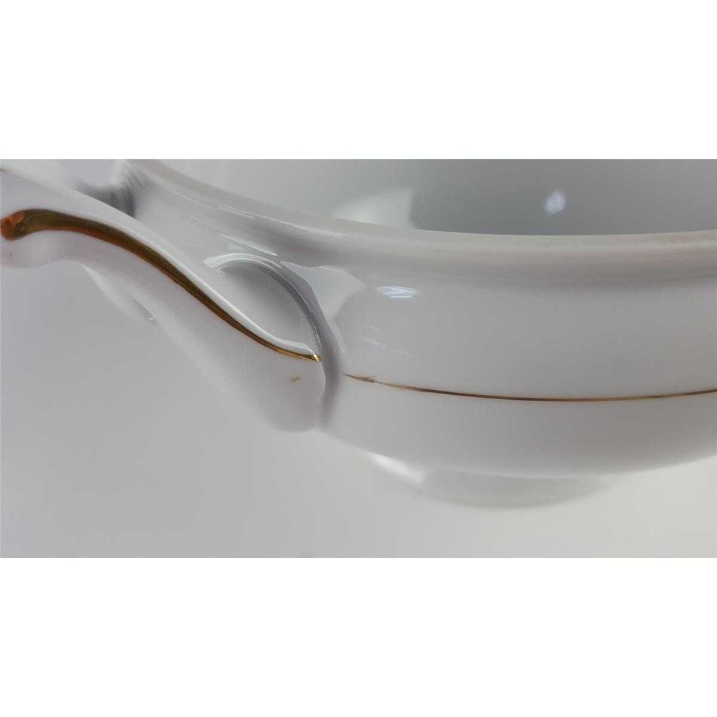 [458138277] Ragoutterrine mit Deckel Goldrand 1,5 L Bavaria Germany weiß gebraucht - gut Bild 8