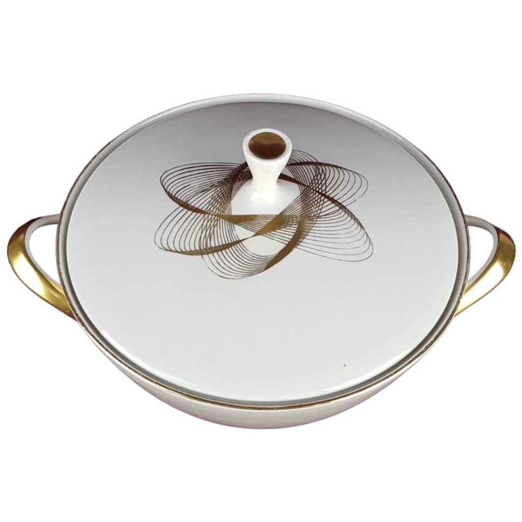 [458138281] Terrine Goldrand 1,6 L Mitterteich Form 3953 weiß gebraucht - gut Bild 2