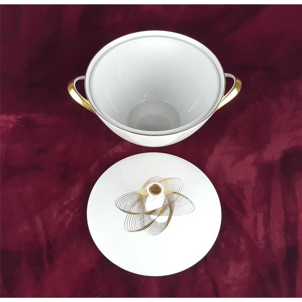 [458138281] Terrine Goldrand 1,6 L Mitterteich Form 3953 weiß gebraucht - gut Bild 3