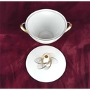 [458138281] Terrine Goldrand 1,6 L Mitterteich Form 3953 weiß gebraucht - gut Bild 3