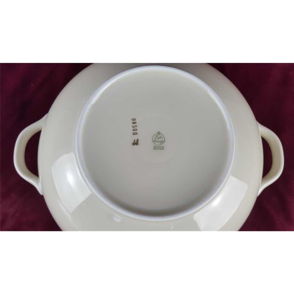 [458138284] Ragoutterrine Terrine Servierschüssel Goldrand 1,4 L Zeh Scherzer 8500 Elfenbein Beige gebraucht - gut Bild 5