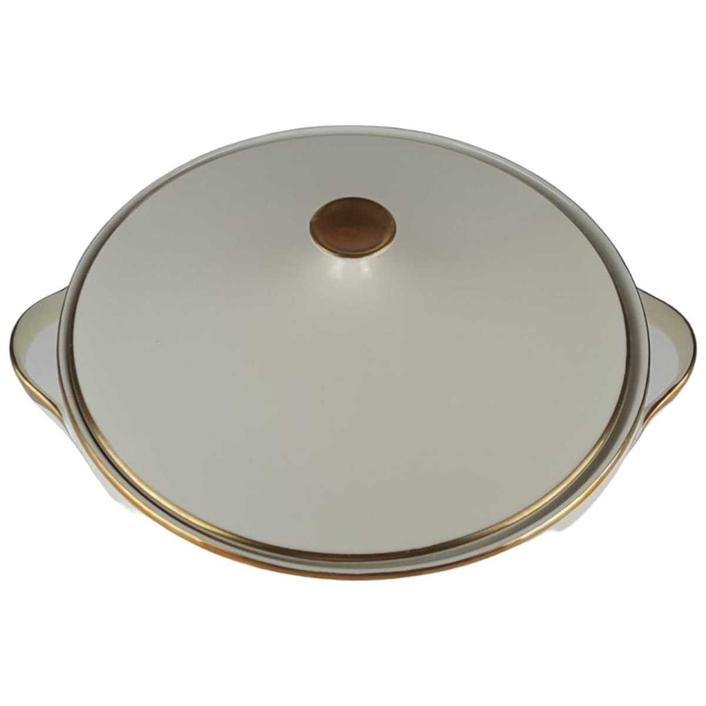 [458138289] Terrine Goldrand 1,2 L Schaller Rheinpfalz Elfenbein Beige gebraucht - gut Bild 2