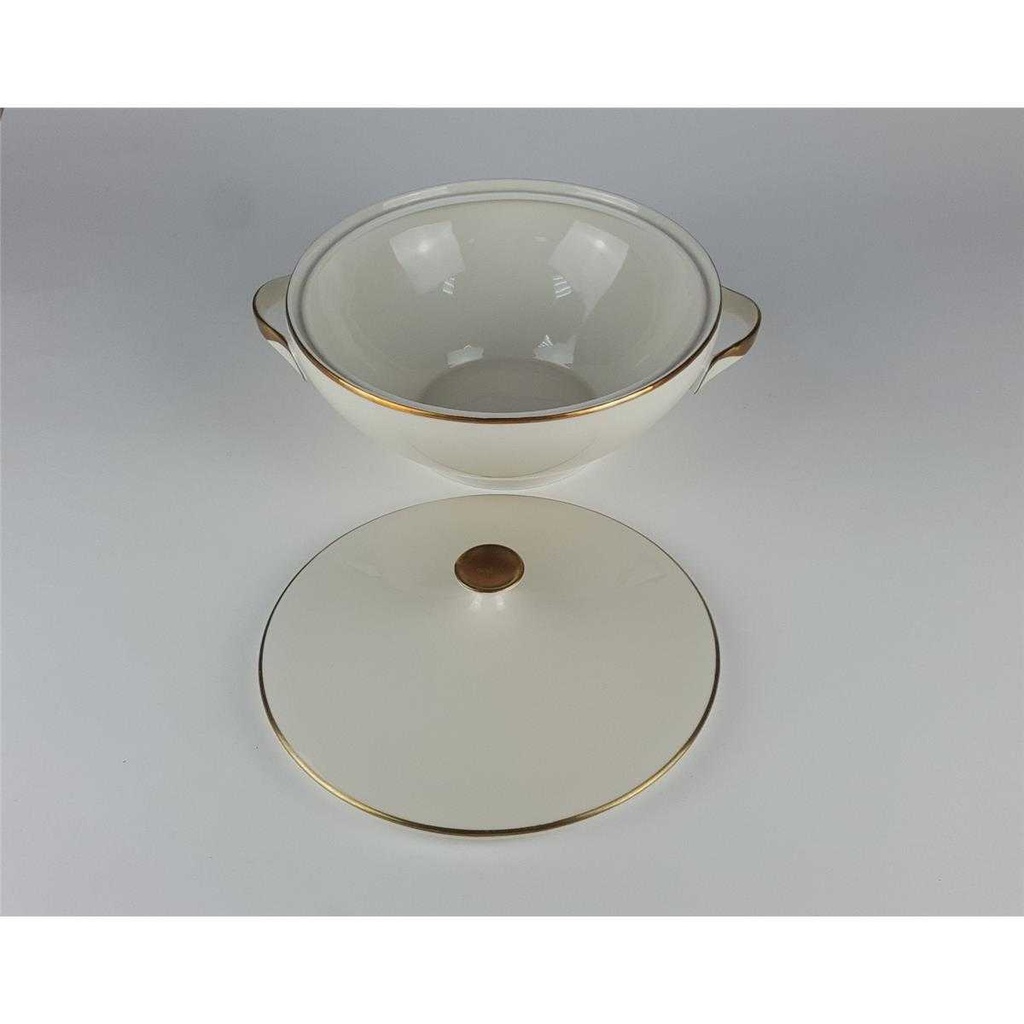 [458138289] Terrine Goldrand 1,2 L Schaller Rheinpfalz Elfenbein Beige gebraucht - gut Bild 3