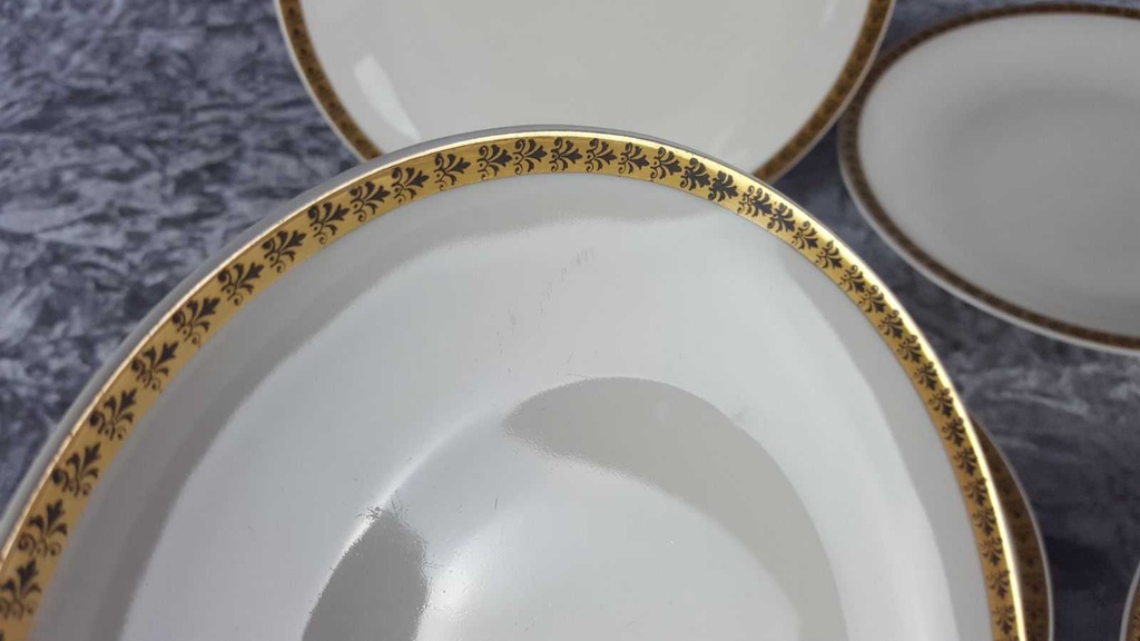 [2119014] 6er Set Kuchenteller Dessertteller 19,2 cm Händel Bavaria Einzelteile Elfenbein Beige gebraucht - akzeptabel Bild 4