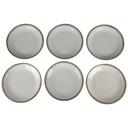 [2119015] 6er Set Kuchenteller Dessertteller Goldrand 19,6 cm Seltmann Weiden Vohenstrauß Elfenbein gebraucht - gut Bild 2