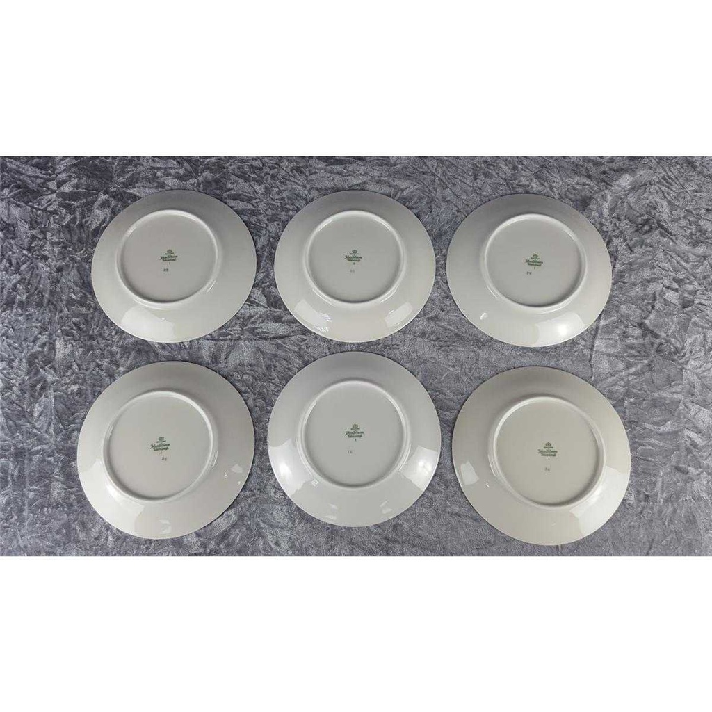 [2119015] 6er Set Kuchenteller Dessertteller Goldrand 19,6 cm Seltmann Weiden Vohenstrauß Elfenbein gebraucht - gut Bild 3