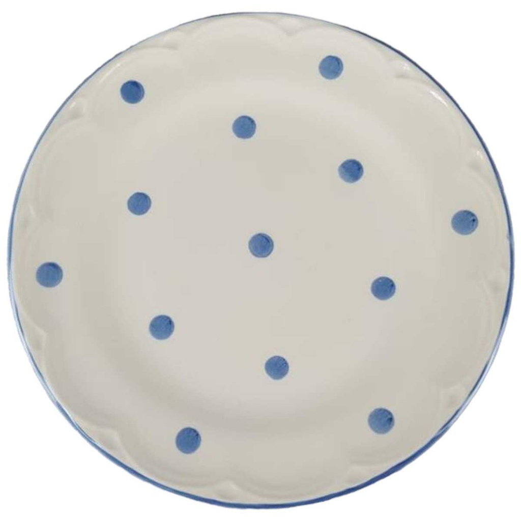[458138404] Kuchenteller Dessertteller 20,3 cm Schramberg Polka blaue Punkte gebraucht - gut Bild 2