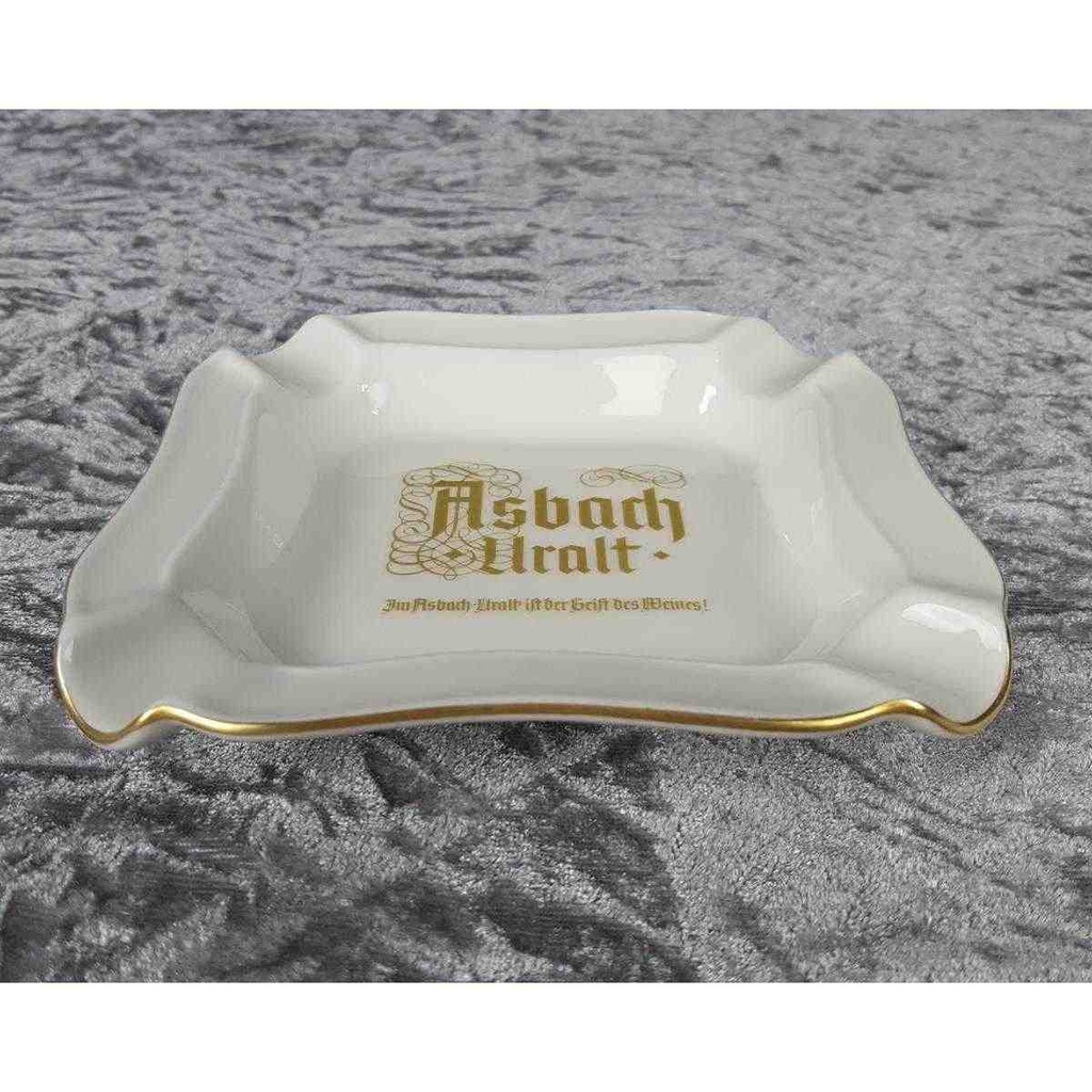 [2119018] Aschenbecher Goldrand Thomas Heinrich Asbach Uralt Elfenbein Beige gebraucht - sehr gut Bild 3