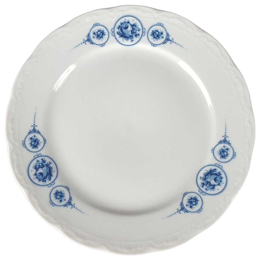 [458138467] Speiseteller Essteller 24,6 cm Mitterteich blau Rosen Bavaria gebraucht - gut Bild 2