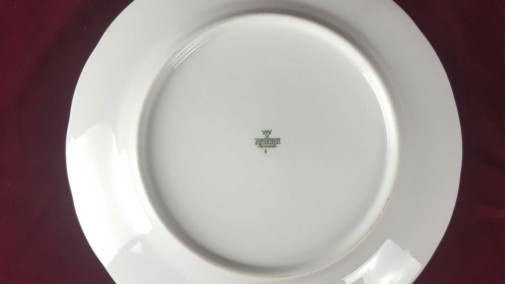 [458138467] Speiseteller Essteller 24,6 cm Mitterteich blau Rosen Bavaria gebraucht - gut Bild 4