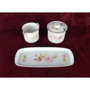 [458138481] Porzellan Milchkännchen Zuckerdose Blumendekor Goldrand Set 3 tlg Bild 2