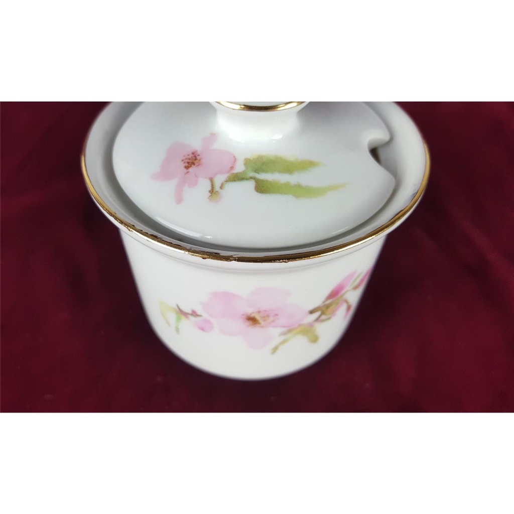 [458138481] Porzellan Milchkännchen Zuckerdose Blumendekor Goldrand Set 3 tlg Bild 7