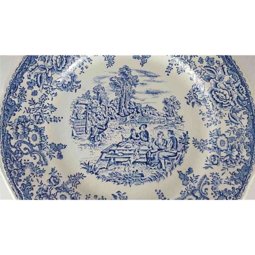 [458138488] Speiseteller Essteller 25,8 cm English Style Blau gebraucht - gut Bild 3