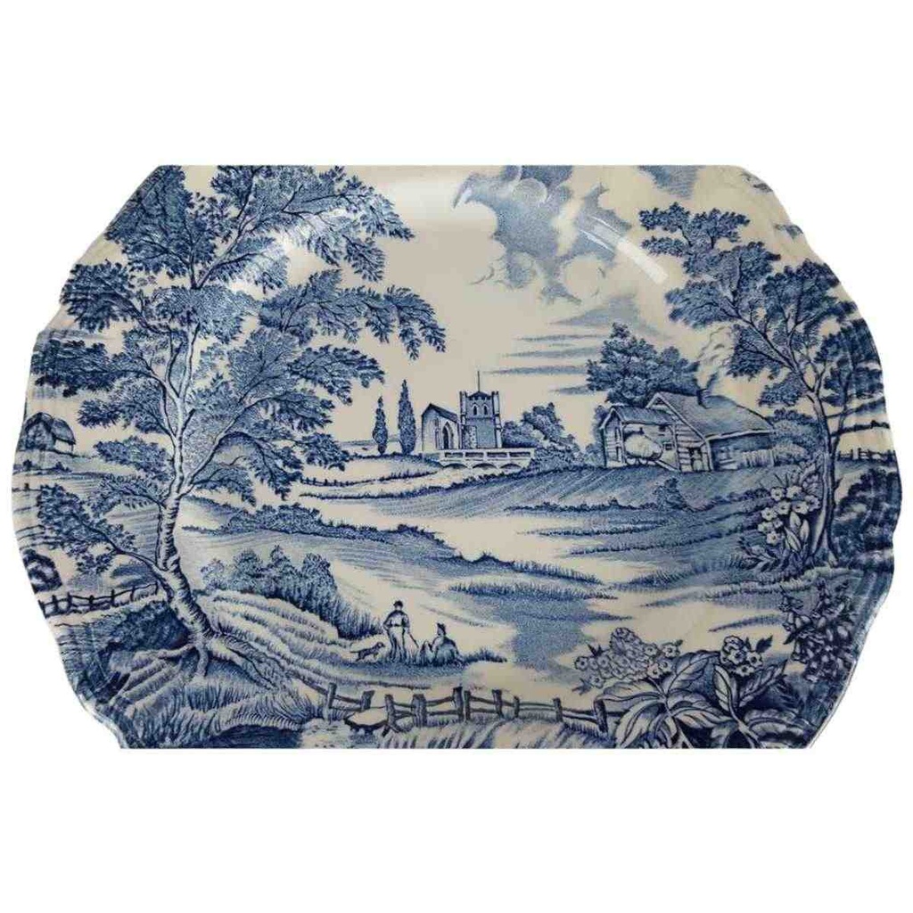 [458138499] Speiseteller Essteller groß 26 cm English Style Blau gebraucht - gut Bild 2