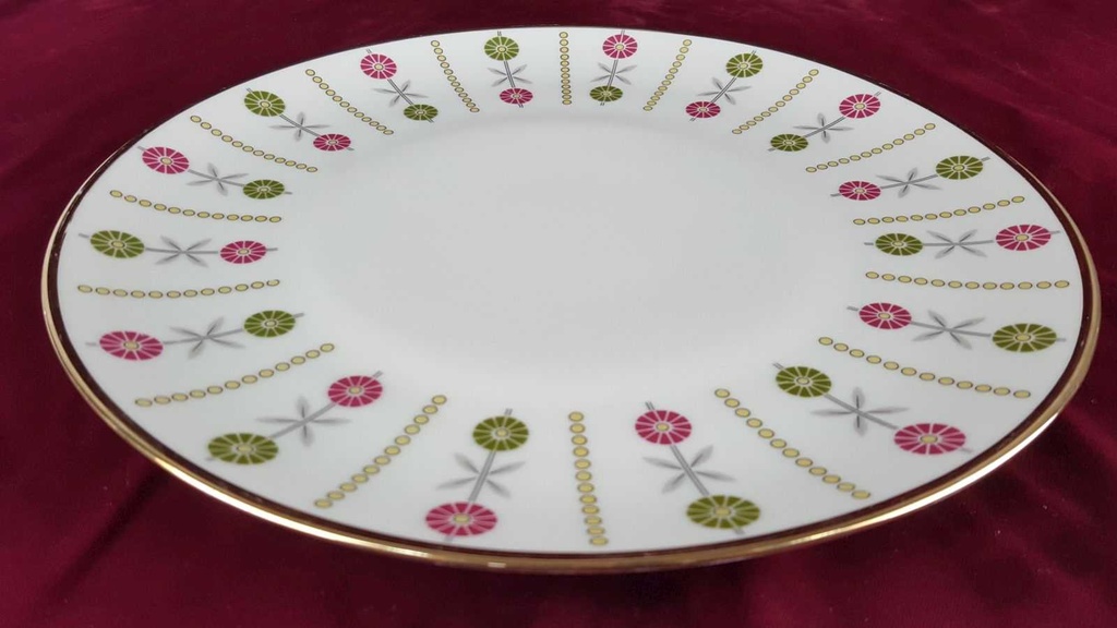 [458138521] Tortenplatte Tortenständer Goldrand Winterling Marktleuthen Blumen Elfenbein gebraucht - gut Bild 3