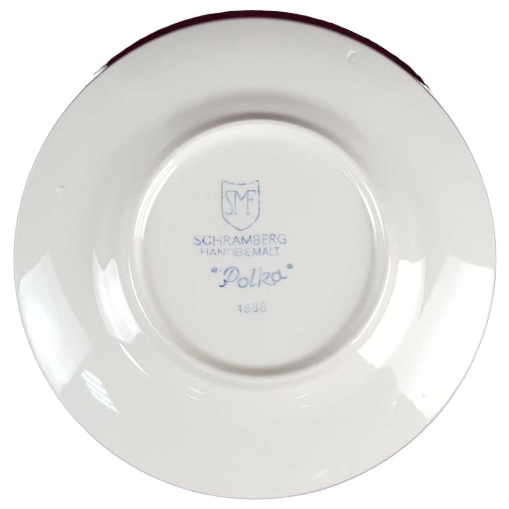 [458138524] Untertasse für Kaffee 16,1 cm Schramberg Polka Blaurand Bild 2