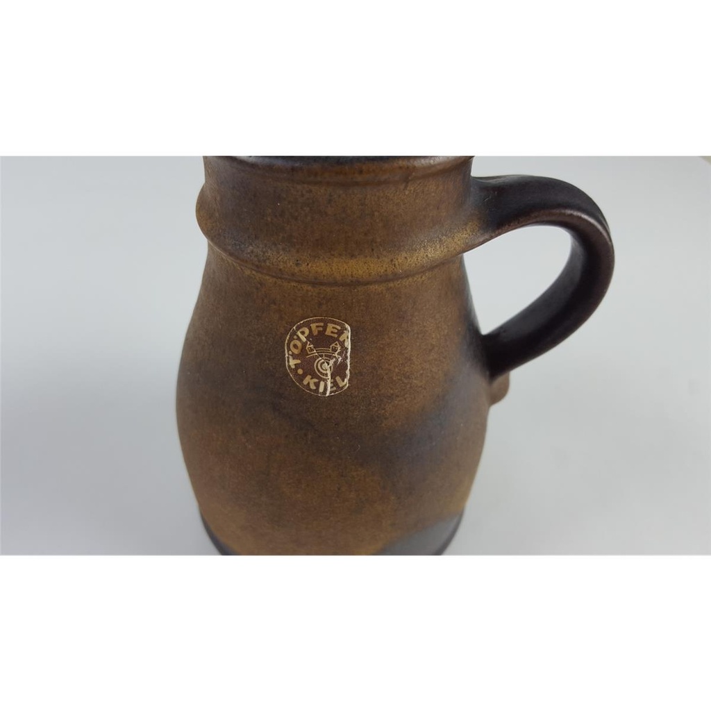 [458138542] Vase Henkelkrug 14 cm Töpferei Kiel Braun gebraucht - sehr gut Bild 6