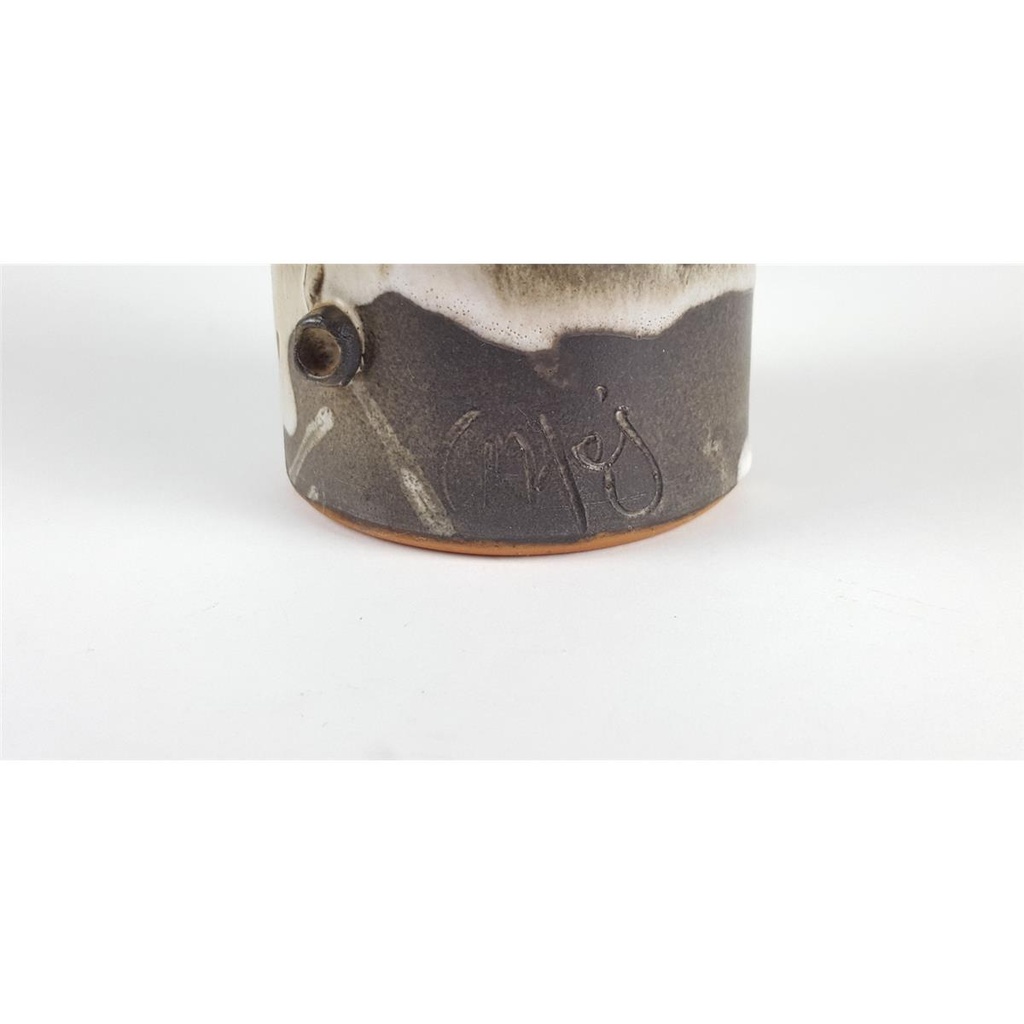 [458138545] Keramik Blumenvase Vase Tischvase Blumendekor signiert H 15,3 cm Bild 5