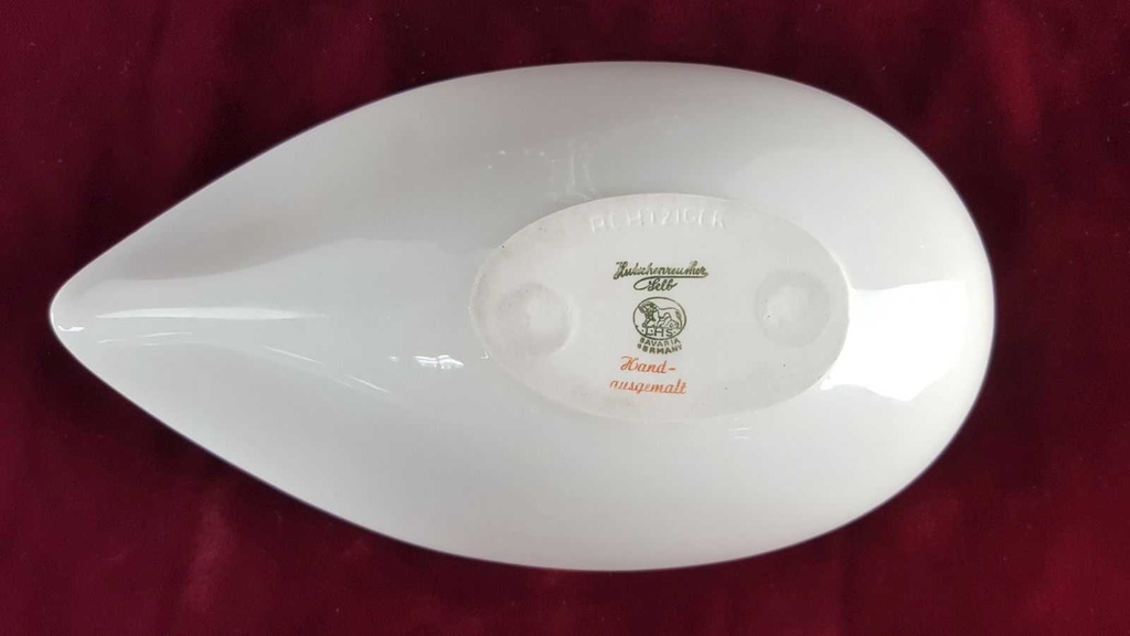 [458138582] Schale Blattschale handbemalt Hutschenreuther Selb gebraucht - gut Bild 5