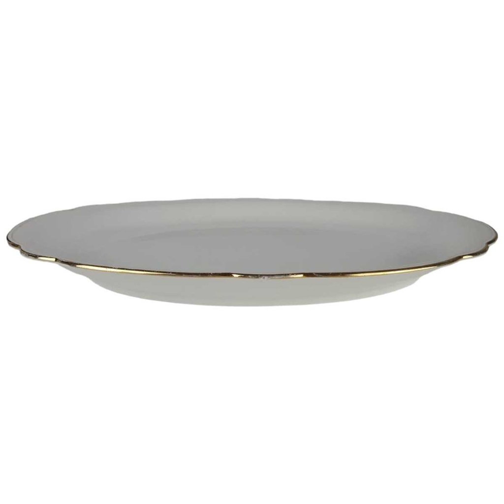 [458138597] Fleischplatte Goldrand 31,5x21,7 cm Seltmann Weiden Inka weiß gebraucht - gut Bild 2