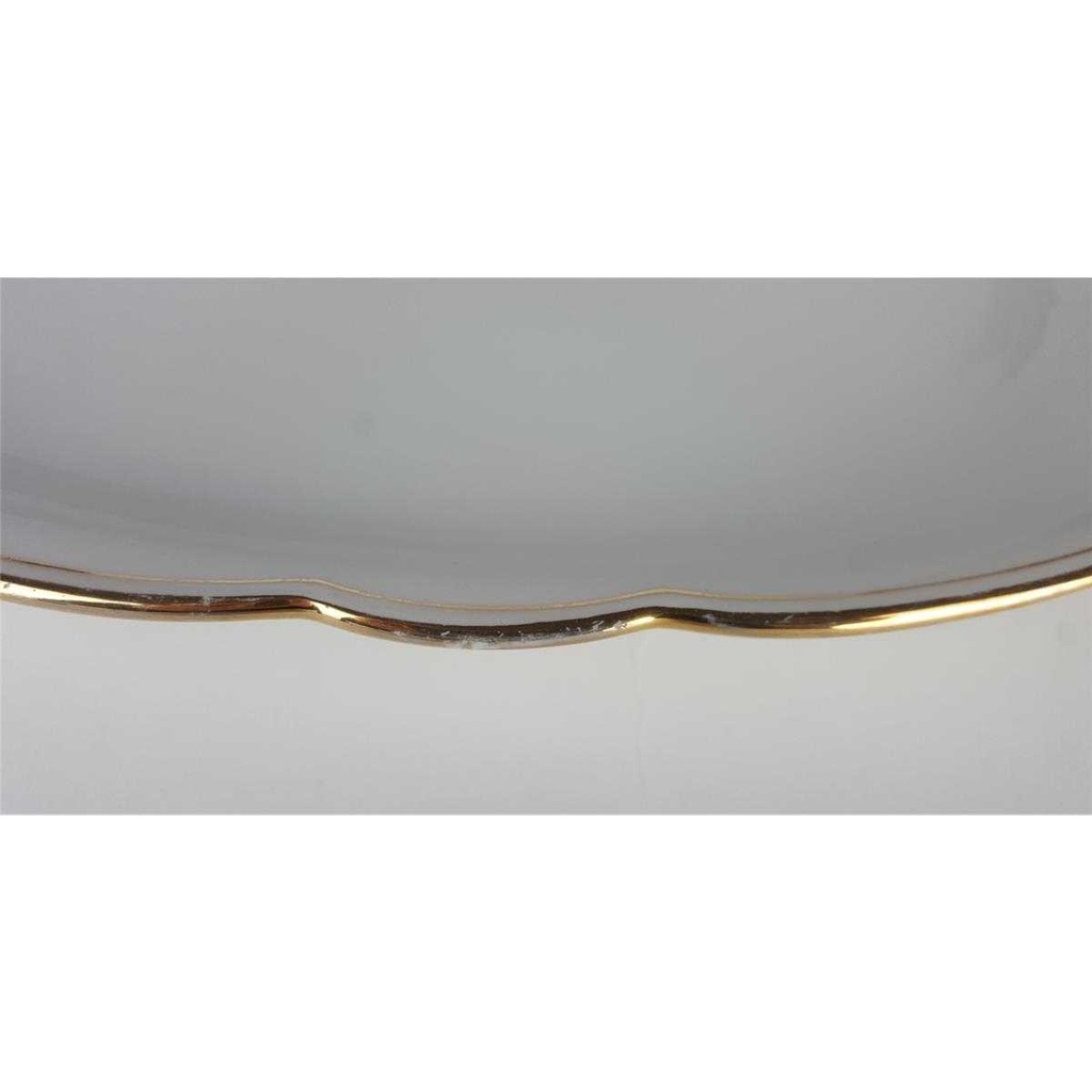 [458138597] Fleischplatte Goldrand 31,5x21,7 cm Seltmann Weiden Inka weiß gebraucht - gut Bild 3