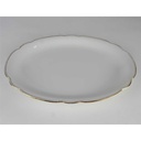 [458138597] Fleischplatte Goldrand 31,5x21,7 cm Seltmann Weiden Inka weiß gebraucht - gut Bild 5