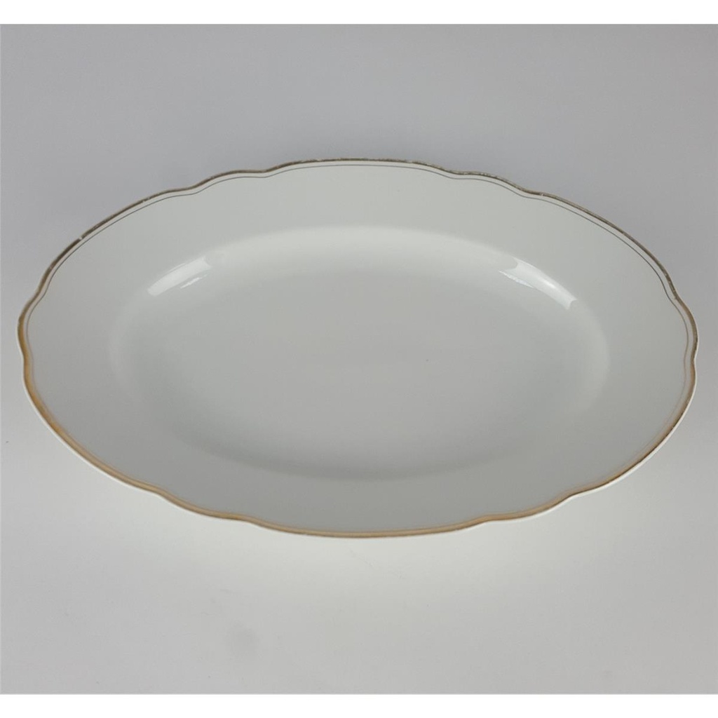 [2119027] Steakplatte Goldrand Bavaria 32x22 cm Bareuther Weiß gebraucht - gut Bild 3