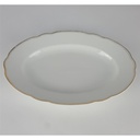 [2119027] Steakplatte Goldrand Bavaria 32x22 cm Bareuther Weiß gebraucht - gut Bild 3