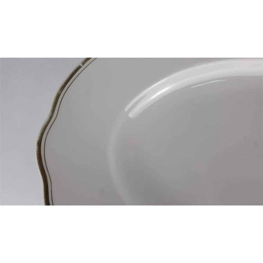 [2119027] Steakplatte Goldrand Bavaria 32x22 cm Bareuther Weiß gebraucht - gut Bild 6