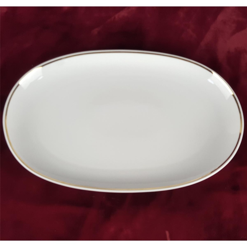 [2119028] Beilagenplatte Steakplatte Goldrand Bavaria 30 cm Weiß gebraucht - gut Bild 3