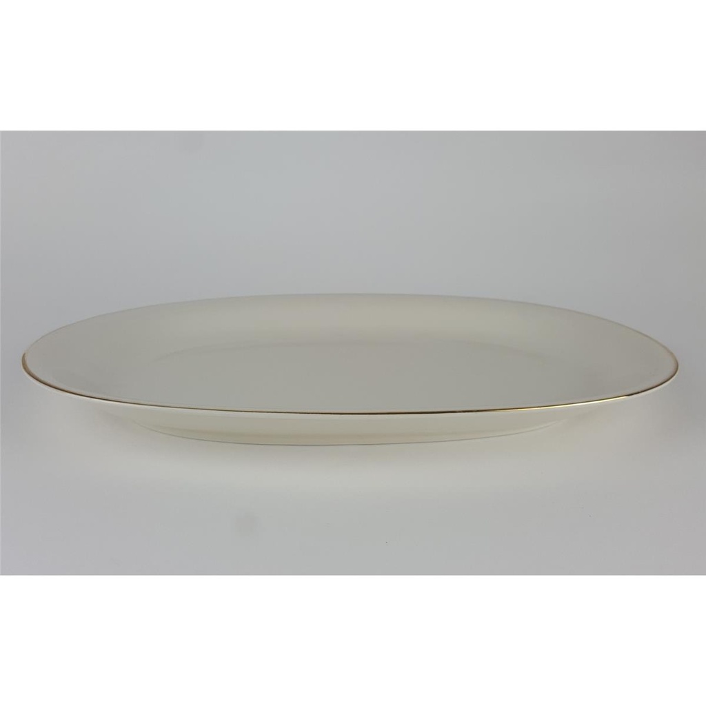 [458138629] Servierplatte Beilagenplatte Speiseplatte Fleischplatte Goldrand 32,6x20,3 cm Bavaria Beige Orange Braun gebraucht - gut Bild 2