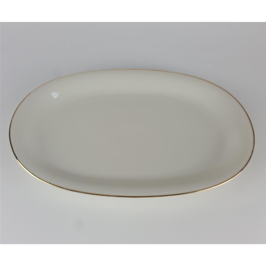 [458138629] Servierplatte Beilagenplatte Speiseplatte Fleischplatte Goldrand 32,6x20,3 cm Bavaria Beige Orange Braun gebraucht - gut Bild 3