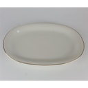[458138629] Servierplatte Beilagenplatte Speiseplatte Fleischplatte Goldrand 32,6x20,3 cm Bavaria Beige Orange Braun gebraucht - gut Bild 3