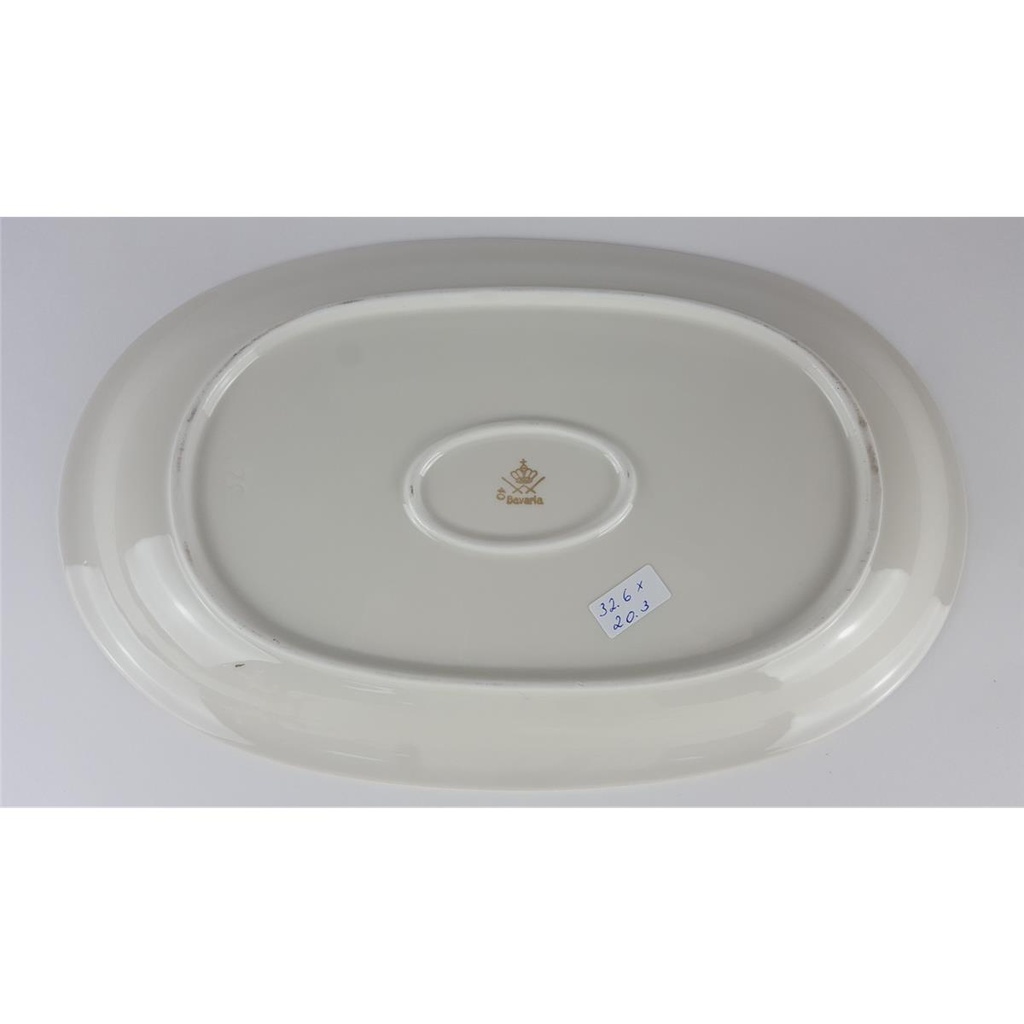 [458138629] Servierplatte Beilagenplatte Speiseplatte Fleischplatte Goldrand 32,6x20,3 cm Bavaria Beige Orange Braun gebraucht - gut Bild 4