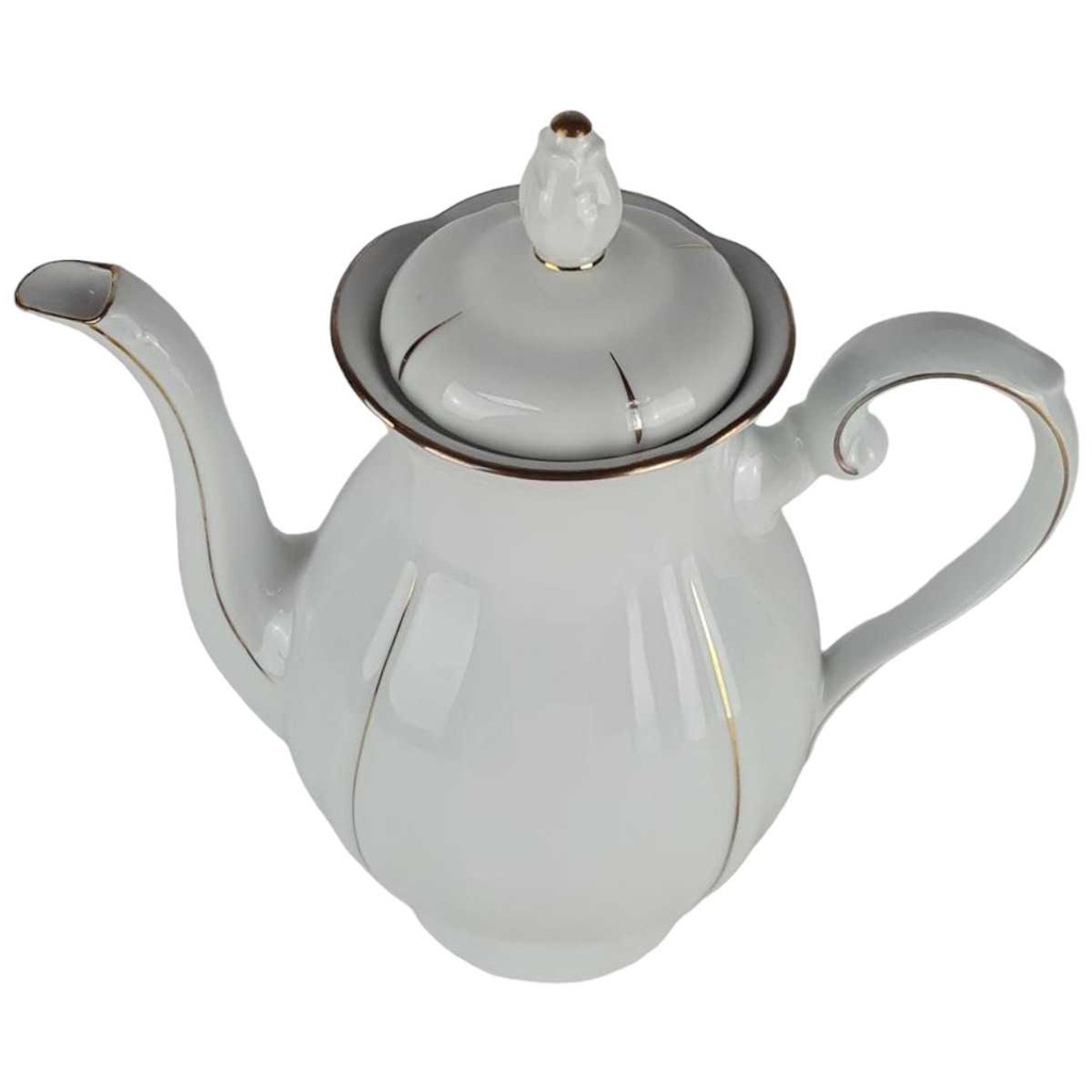 [458138636] Kaffeekanne Goldrand 2 L Schirnding Bavaria Weiß gebraucht - gut Bild 2