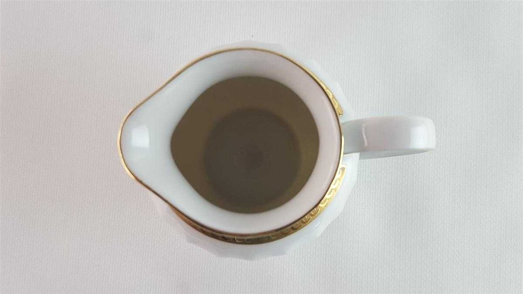 [45813865] Milchkännchen Goldrand Bareuther Waldsassen Reliefdekor blau gebraucht - gut Bild 5