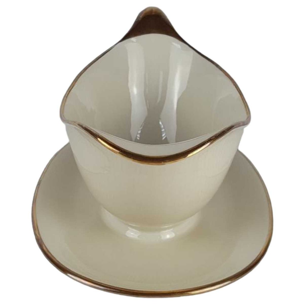 [458138658] Sauciere Goldrand Schumann Bavaria Einzelteile Elfenbein Beige gebraucht - gut Bild 2