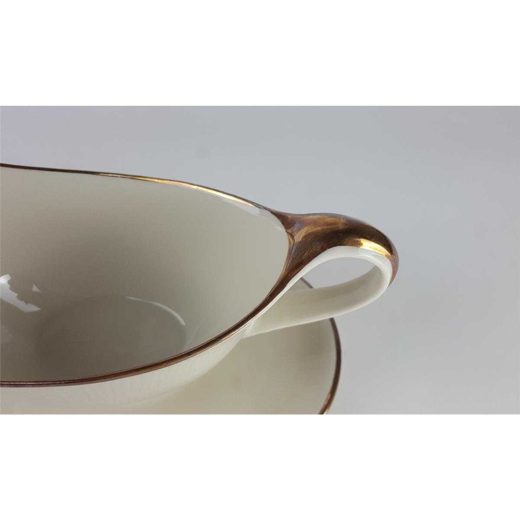 [458138658] Sauciere Goldrand Schumann Bavaria Einzelteile Elfenbein Beige gebraucht - gut Bild 5