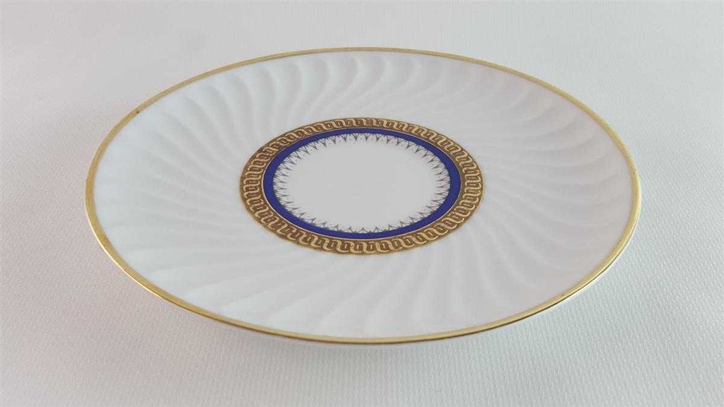 [45813866] Untertasse für Kaffee Goldrand 14,2 cm Bareuther Waldsassen Reliefdekor blau gebraucht - akzeptabel Bild 3