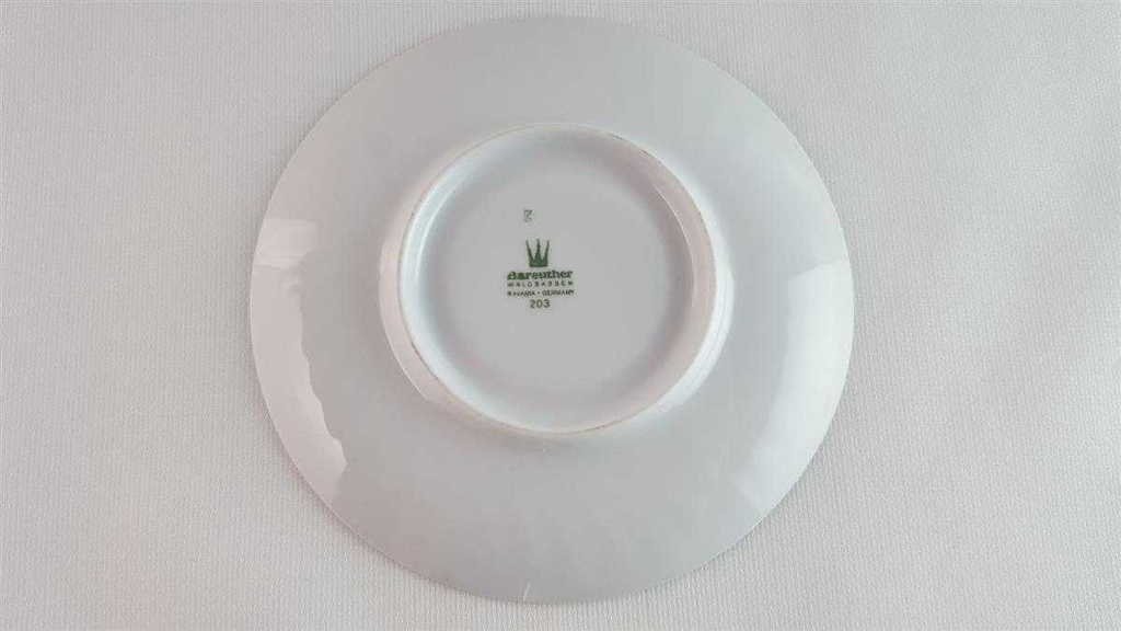 [45813866] Untertasse für Kaffee Goldrand 14,2 cm Bareuther Waldsassen Reliefdekor blau gebraucht - akzeptabel Bild 6