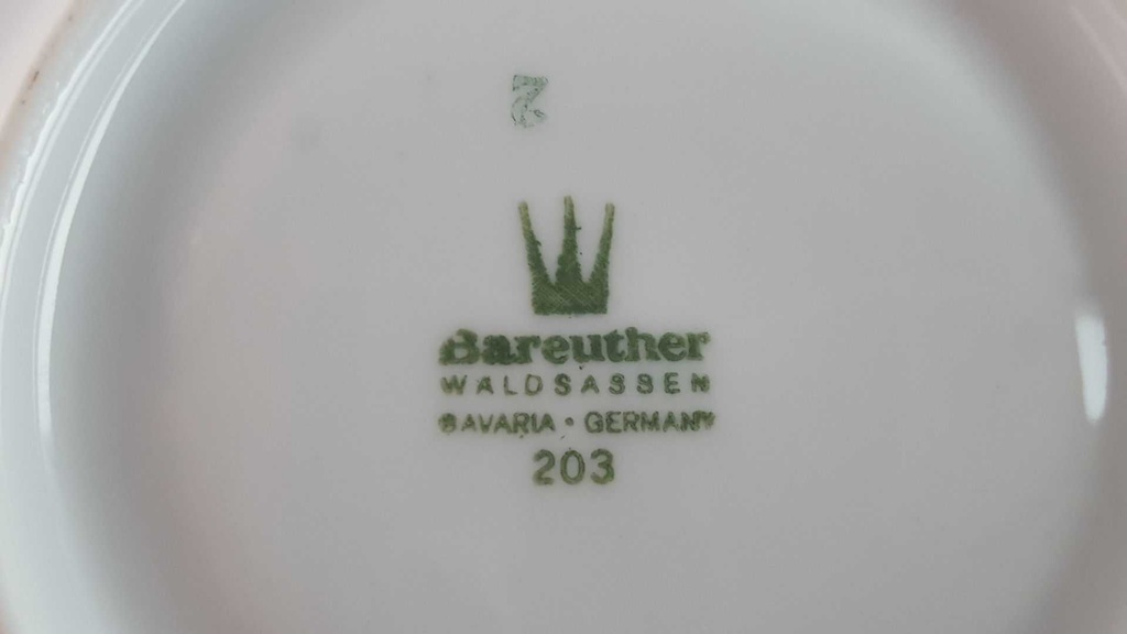 [45813866] Untertasse für Kaffee Goldrand 14,2 cm Bareuther Waldsassen Reliefdekor blau gebraucht - akzeptabel Bild 7