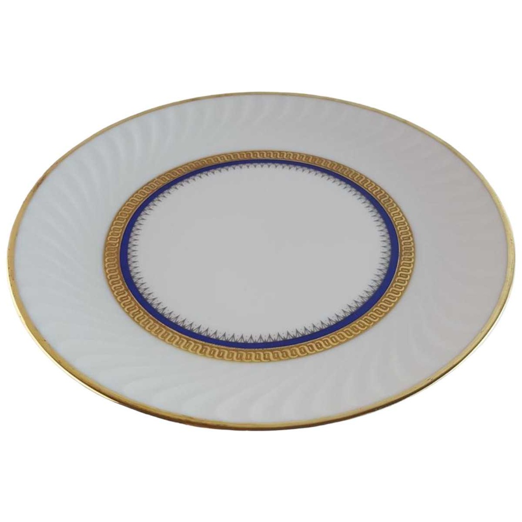 [45813867] Kuchenteller Dessertteller Frühstücksteller Goldrand 19,2 cm Bareuther Waldsassen Reliefdekor blau gebraucht - gut Bild 2