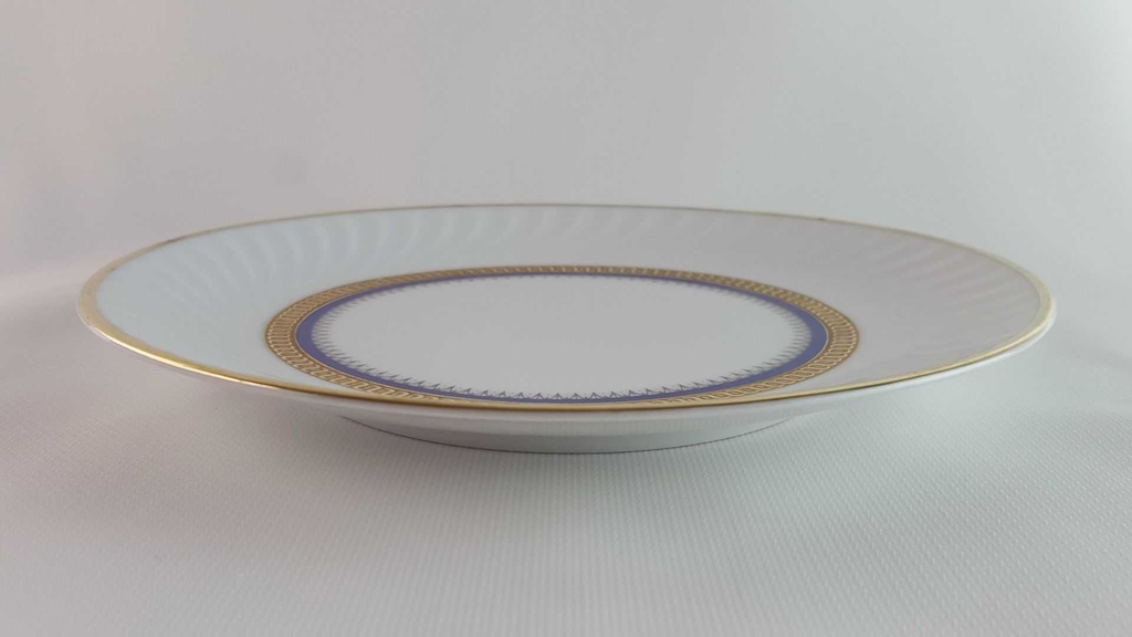 [45813867] Kuchenteller Dessertteller Frühstücksteller Goldrand 19,2 cm Bareuther Waldsassen Reliefdekor blau gebraucht - gut Bild 3