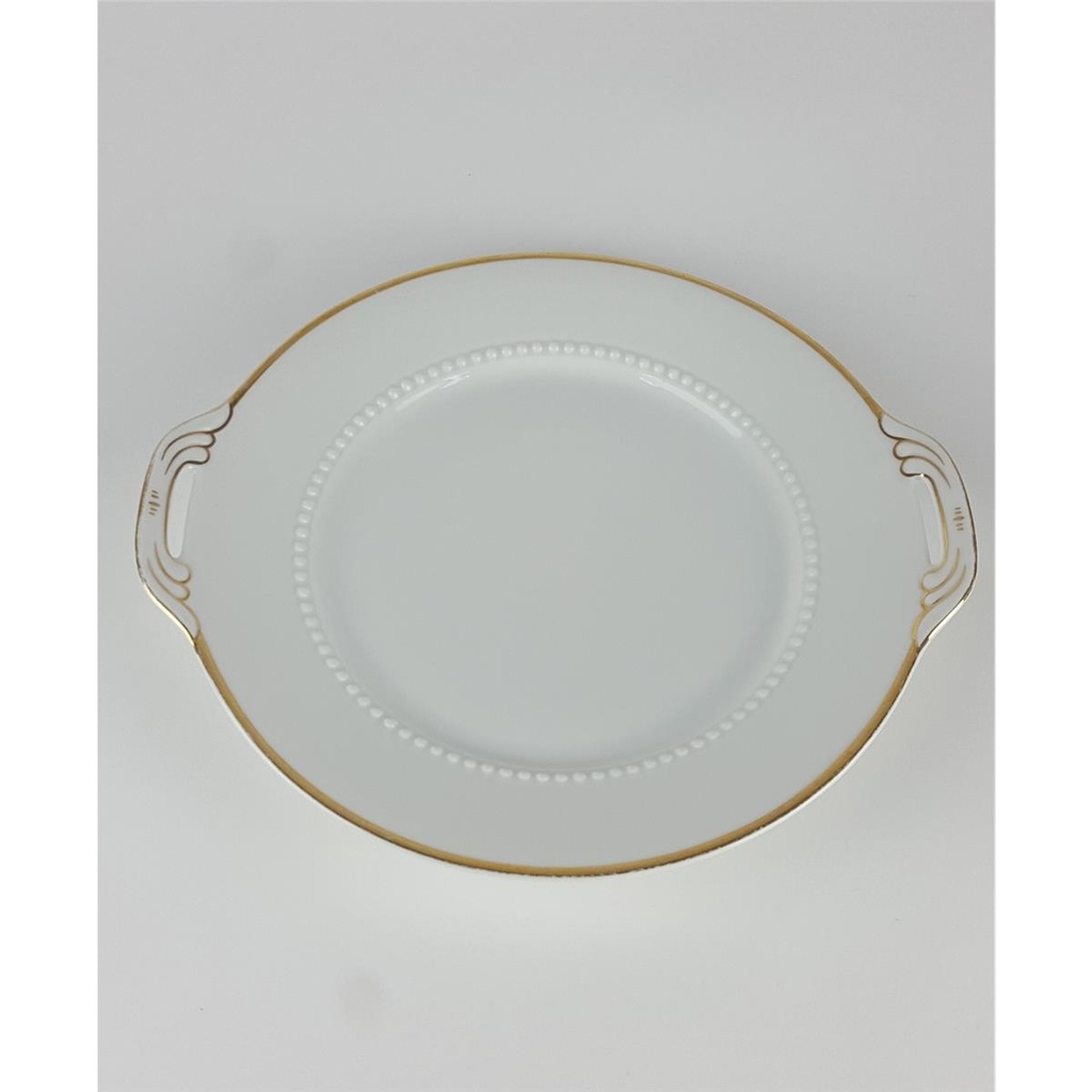 [458138744] Tortenplatte Goldrand Bavaria 26 cm Jaeger & Co Weiß gebraucht - gut Bild 2